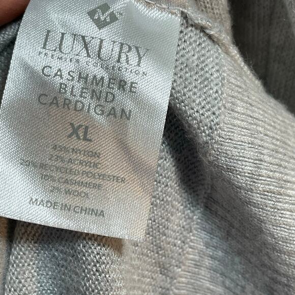 Members Mark Cashmere Blend Cardigan Open Front Gray Women's Sz XL - Picture 4 of 4